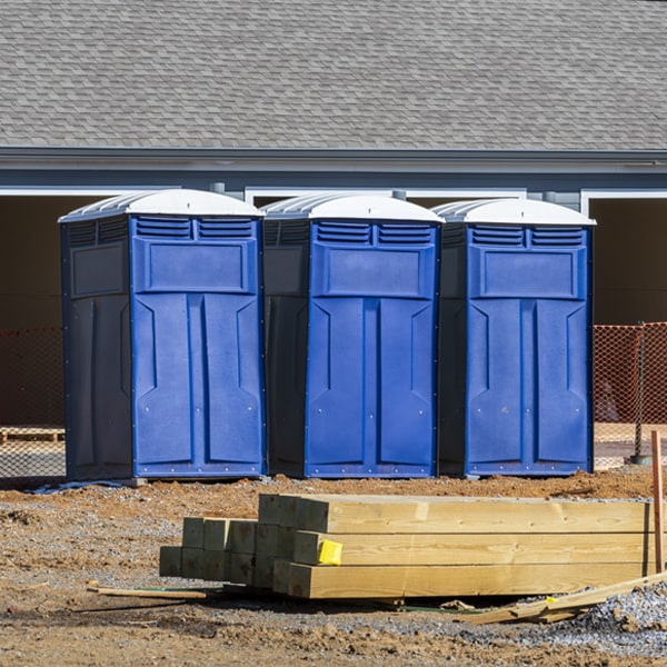 how often are the porta potties cleaned and serviced during a rental period in Beggs